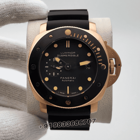 Luminor Panerai Submersible Rose Gold Black Dial Super High Quality Swiss Automatic Watch