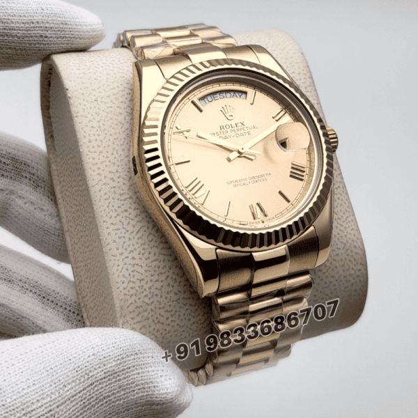 Rolex Day–Date Roman Full Gold Golden Dial Super High Quality Swiss Automatic Watch