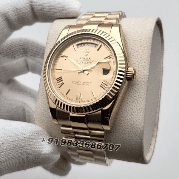 Rolex Day–Date Roman Full Gold Golden Dial Super High Quality Swiss Automatic Watch