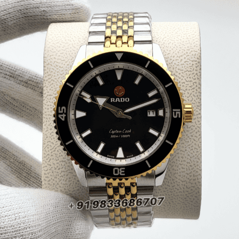 Rado Captain Cook Hrithik Roshan Special Edition Gold & Silver Black Dial High Quality Swiss Automatic Watch