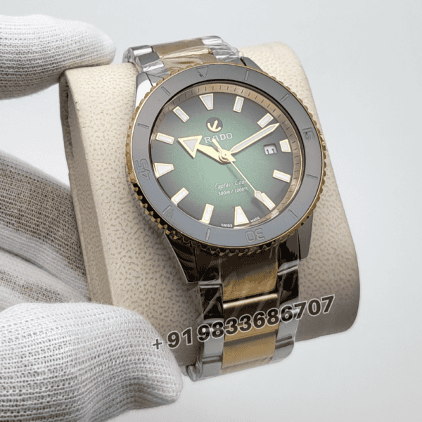 Rado Captain Cook Hrithik Roshan Special Edition Gold & Silver Green Dial Super High Quality Swiss Automatic Watch (1)