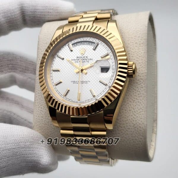 Rolex Day Date Full Gold White Dial Super High Quality Swiss Automatic Watch (1)