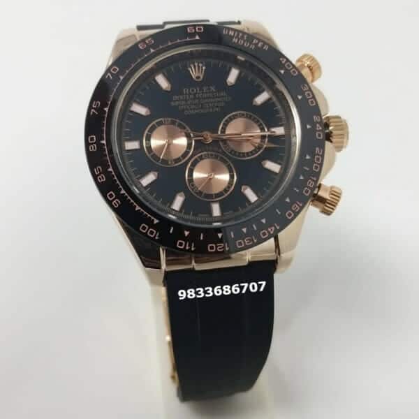 Rolex Oyster Perpetual Cosmograph Daytona Black Dial Rubber Strap High Quality Swiss Automatic Watch (8)