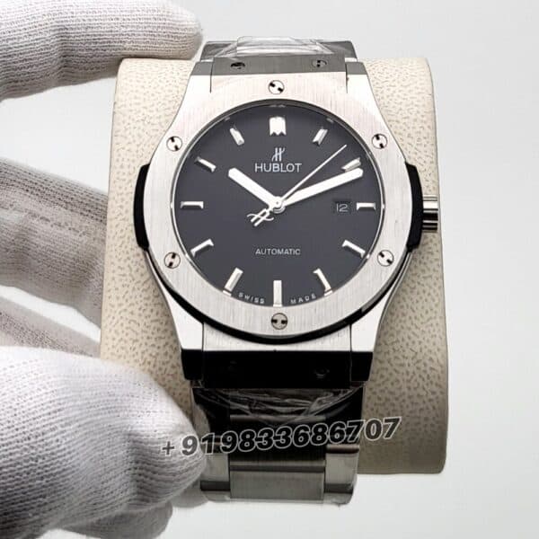 Hublot Classic Fusion Silver Black Dial Super High Quality Swiss Automatic Watch