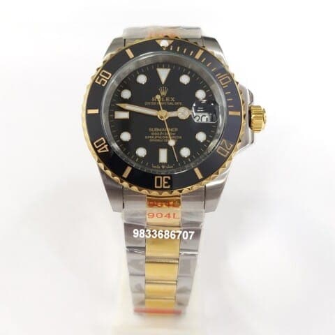 Rolex Submariner Dual Tone Black Dial Super High Quality Swiss Automatic Watch (4)