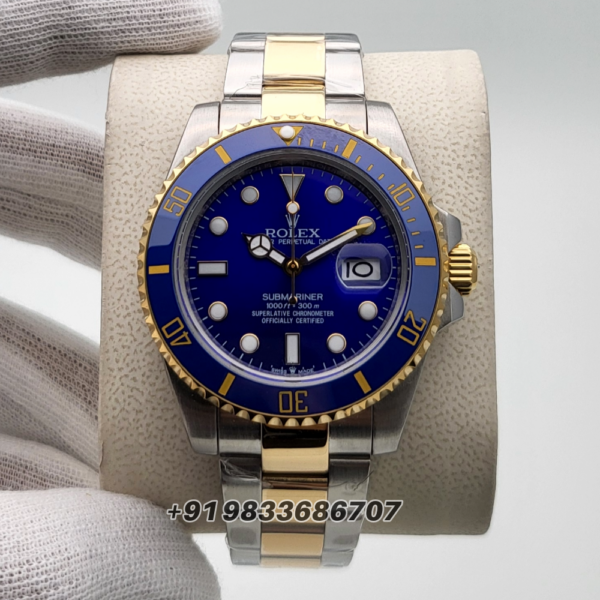Rolex Submariner Dual Tone Blue Dial Super High Quality Swiss Automatic Watch