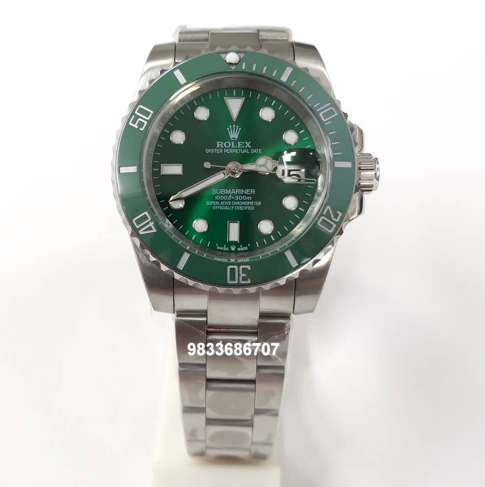 Rolex Submariner Full Silver Green Dial Super High Quality Swiss ...