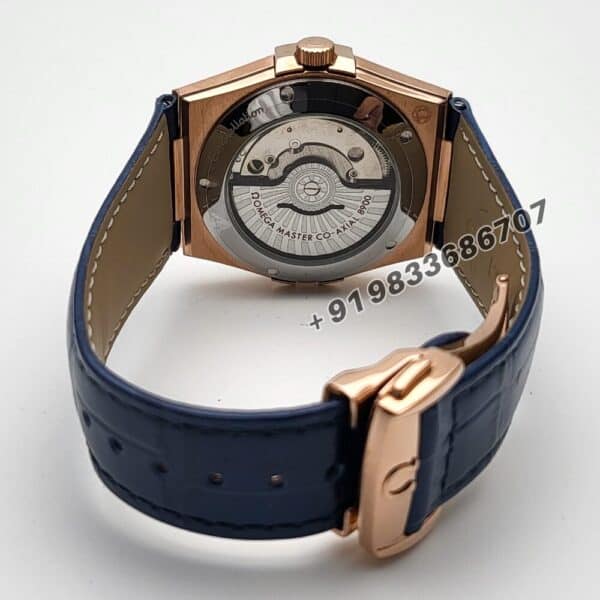 Omega Constellation Master Chronometer Rose Gold Blue Dial Super High Quality Swiss Automatic Watch (1)