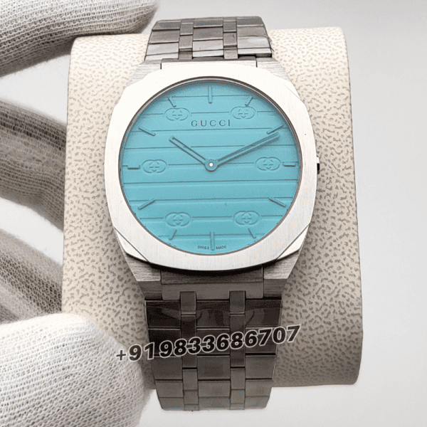 GUCCI 25H Stainless Steel Blue Dial High Quality Watch (3)