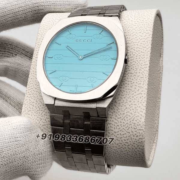 GUCCI 25H Stainless Steel Blue Dial High Quality Watch (3)