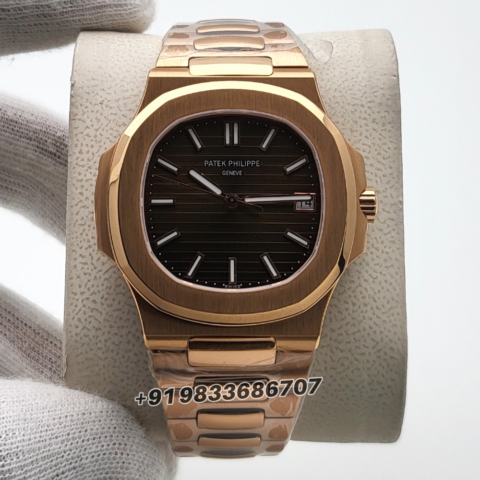 Patek Philippe Nautilus 18kt Rose Gold 57111R-001 Brown Dial 40mm Exact 11 Replica Top Quality Super Clone Swiss ETA 324 S C Automatic Movement Watch