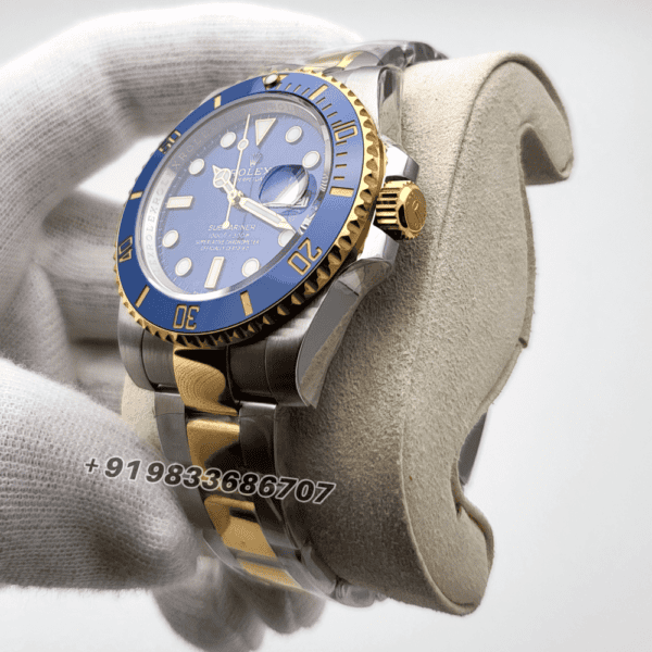 Rolex Submariner Date 2-Tone Royal Blue Dial 40mm Exact 1:1 Top Quality Super Clone Replica Swiss ETA 3135 Automatic Movement Watch
