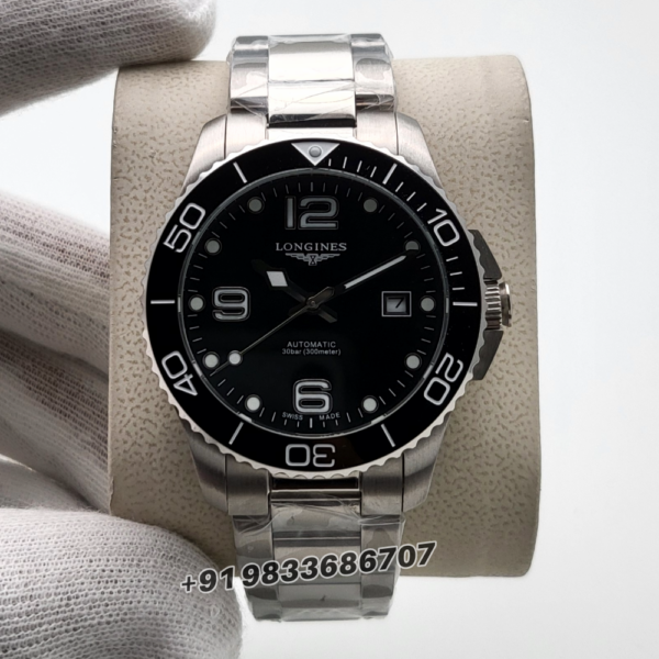 Longines-Hydroconquest-Stainless-Steel-Black-Dial-39mm-Super-High-Quality-Swiss-Automatic-Clone-Watch