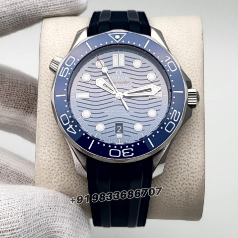 Omega-Seamaster-Diver-300M-Steel-On-Rubber-Strap-Blue-Dial-42mm