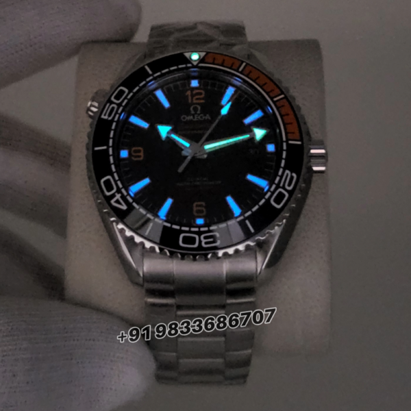 Omega Seamaster Planet Ocean 600M Steel On Steel Black Dial 43.5mm Exact 1:1 Replica Top Quality Super Clone Swiss ETA 8900 Automatic Movement Watch