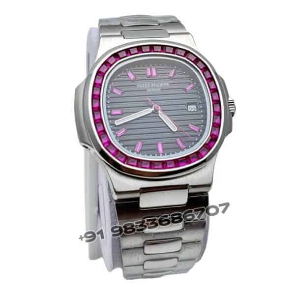 Patek Philippe Nautilus Pink Emerald 41mm Super High Quality Swiss Automatic Replica Watch (3)
