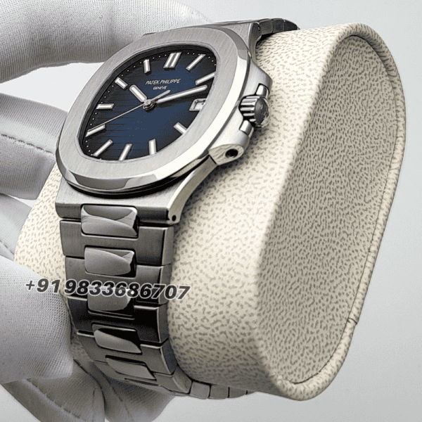 Patek Philippe Nautilus White Gold 58111G-001 Sunburst Blue Dial 41mm Exact