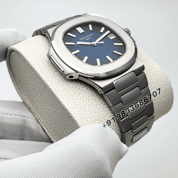 Patek Philippe Nautilus White Gold 58111G-001 Sunburst Blue Dial 41mm Exact