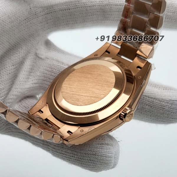 Rolex Day-Date Everose Gold Eisenkiesel with Diamonds Set Dial 40mm Exact 11 Top Quality Replica Super Clone Swiss ETA 3255 Automatic Movement Watch