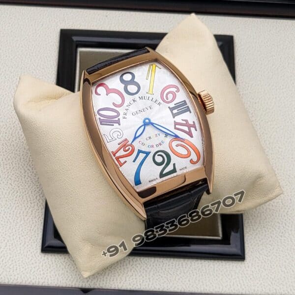 Franck Muller Crazy Hours Color Dreams Rose Gold White Dial Super High Quality Swiss Automatic Watch