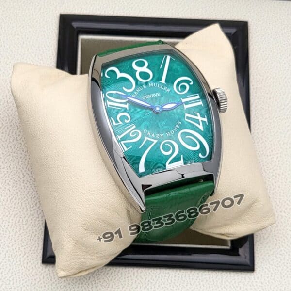 Franck Muller Crazy Hours Stainless Steel Green Dial Super High Quality Swiss Automatic Watch
