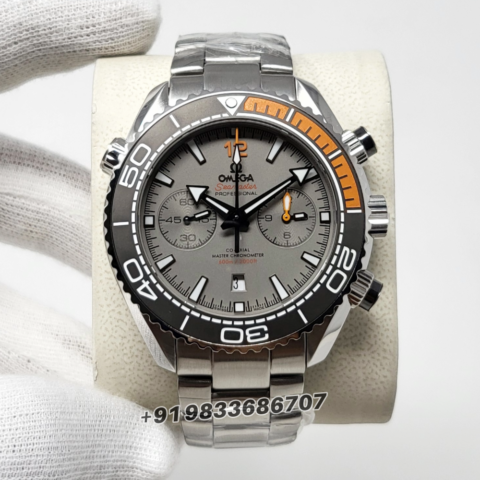 Omega Seamaster Planet Ocean 600M Chronograph Titanium On Titanium Grey Dial 45.5mm Exact 1:1 Replica Top Quality Super Clone Swiss ETA 9900 Automatic Movement Watch