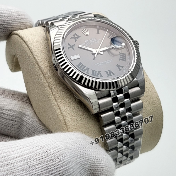 Rolex Datejust Oystersteel and White Gold Slate Dial 41mm Exact 11 Top Quality Super Clone Replica Swiss ETA 3235 Automatic Movement Watch