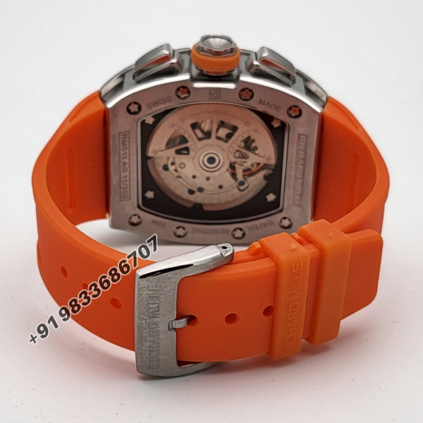 Richard Mille RM 11-01 Roberto Mancini Flyback Chronograph Orange Rubber Strap Super High Quality Swiss Automatic Watch
