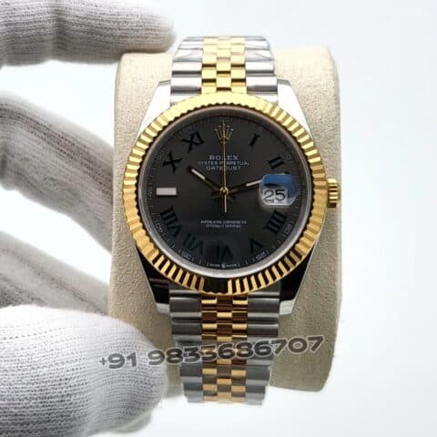 Rolex Datejust Oystersteel and Yellow Gold Slate Dial 41mm Exact 1:1 Top Quality Super Clone Swiss ETA 3235 Automatic Movement Watch