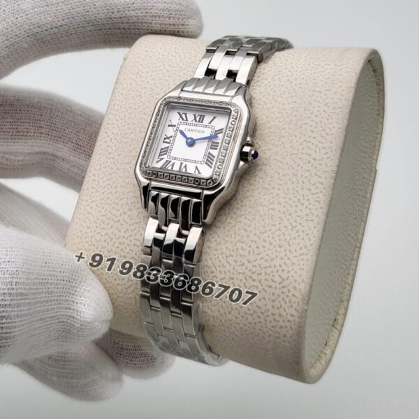 Cartier Panthere De White Dial with Brilliant Cut Diamonds Set Bezel Super High Quality Women’s Watch