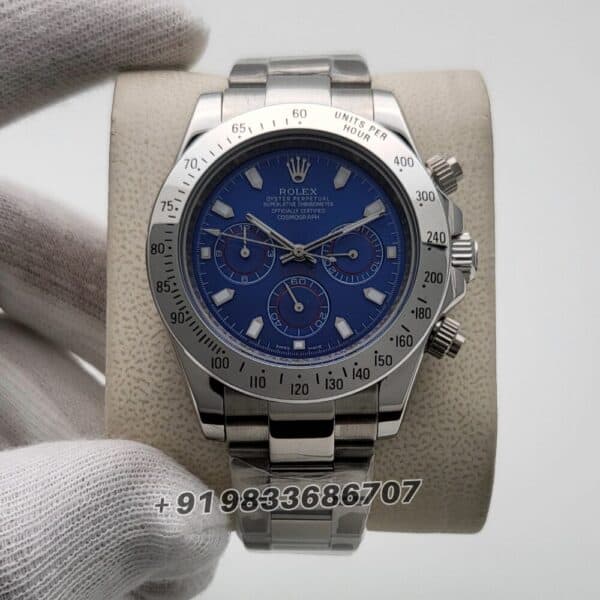 Rolex Cosmograph Daytona Stainless Steel Blue Dial 40mm Super High Quality Swiss Automatic Replica Watch