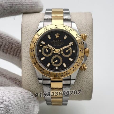 Rolex Cosmograph Daytona Yellow Rolesor Black Dial 40mm Super High Quality Swiss Automatic Replica Watch