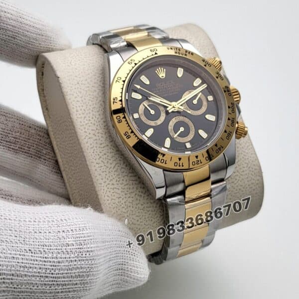 Rolex Cosmograph Daytona Yellow Rolesor Black Dial 40mm Super High Quality Swiss Automatic Replica Watch