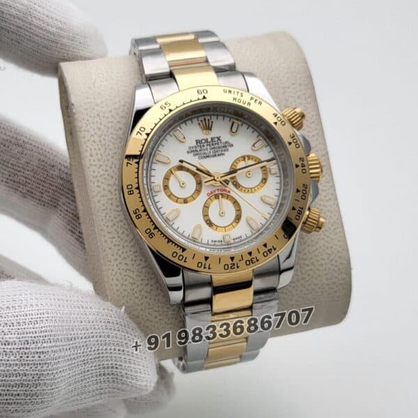 Rolex Cosmograph Daytona Yellow Rolesor White Dial 40mm Super High Quality Swiss Automatic First Copy Watch