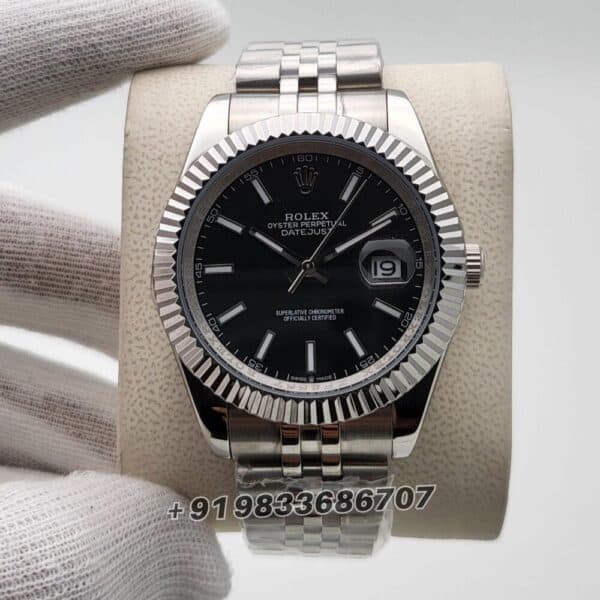 Rolex Datejust Bright Black Dial 41mm Jubilee Bracelet Super High Quality Swiss Automatic First Copy Watch