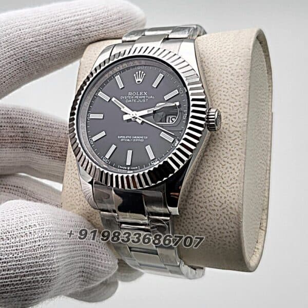 Rolex Datejust Bright Black Dial 41mm Super High Quality Swiss Automatic First Copy Watch