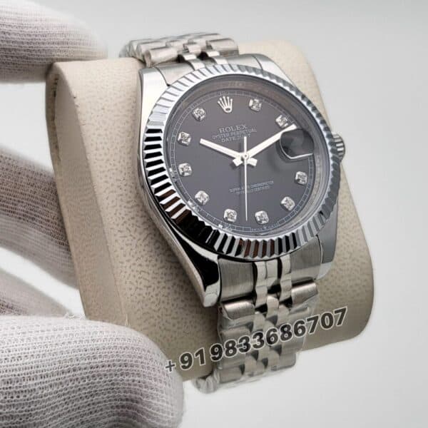 Rolex Datejust Diamond Set Bright Black Dial 41mm Jubilee Bracelet Super High Quality Swiss Automatic First Copy Watch