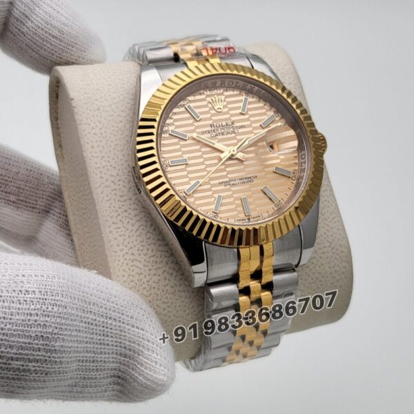Rolex Datejust Dual Tone Golden Motif Dial 41mm Super High Quality Swiss Automatic First Copy Watch