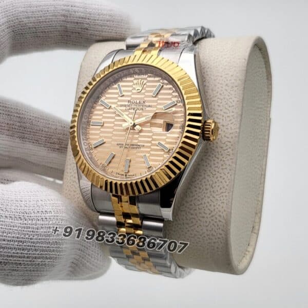 Rolex Datejust Dual Tone Golden Motif Dial 41mm Super High Quality Swiss Automatic First Copy Watch