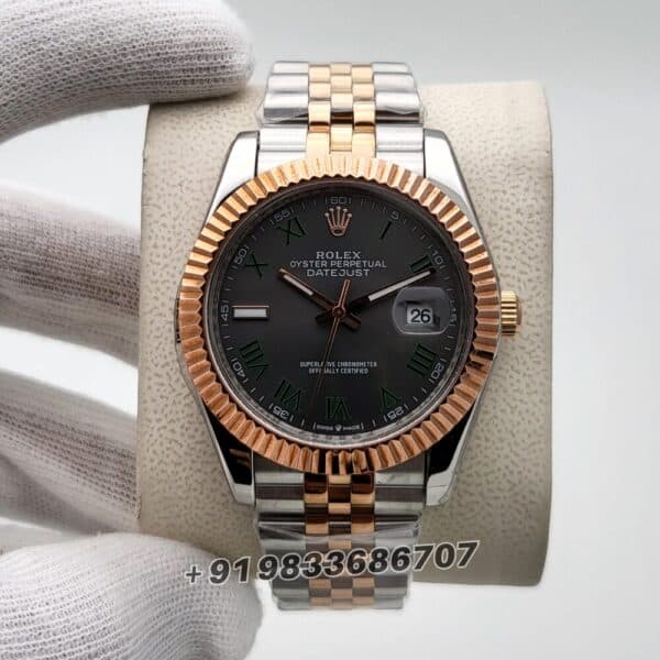 Rolex Datejust Dual Tone Slate Dial 41mm Jubilee Bracelet Super High Quality Swiss Automatic First Copy Watch