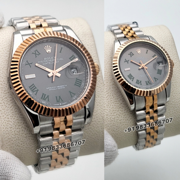 Rolex Datejust Dual Tone Slate Dial High Quality Swiss Automatic Couple’s Watch (4)