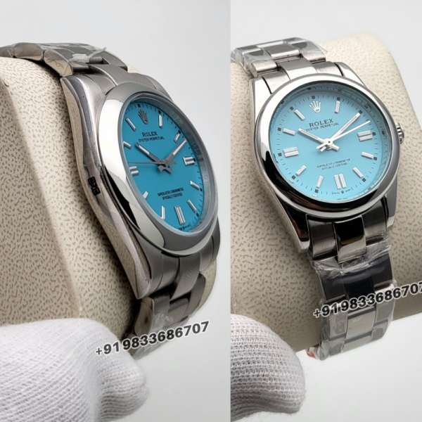 Rolex Oyster Perpetual Stainless Steel Blue Dial High Quality Swiss Automatic Couple’s Watch