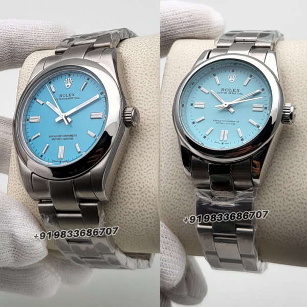 Rolex Oyster Perpetual Stainless Steel Blue Dial High Quality Swiss Automatic Couple’s Watch