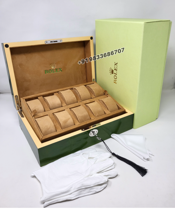 Rolex Watch Box Case Storage Multi 10 Watch Green Display (2)