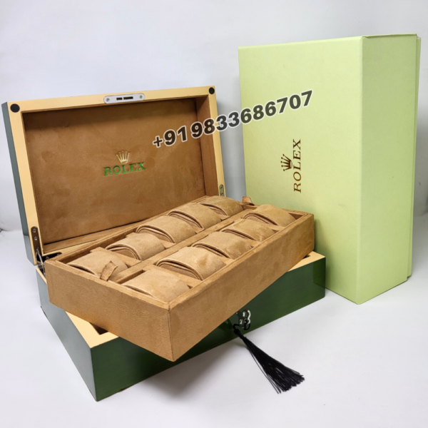 Rolex Watch Box Case Storage Multi 10 Watch Green Display (2)