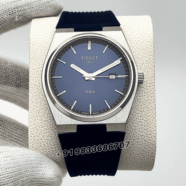 Tissot 1853 T-Classic PRX Blue Dial 40mm Rubber Strap High Quality First Copy Watch