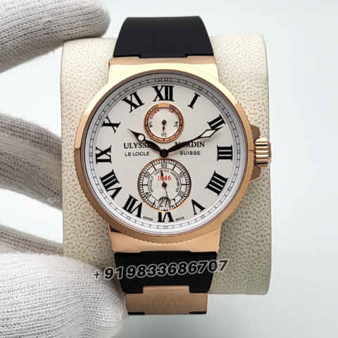 Ulysse Nardin Marine Torpilleur Rose Gold White Dial High Quality Swiss Automatic Watch