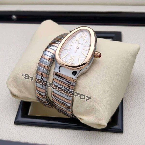 Bulgari Serpenti Dual Tone Single Spiral White Dial Super High Quality Watch