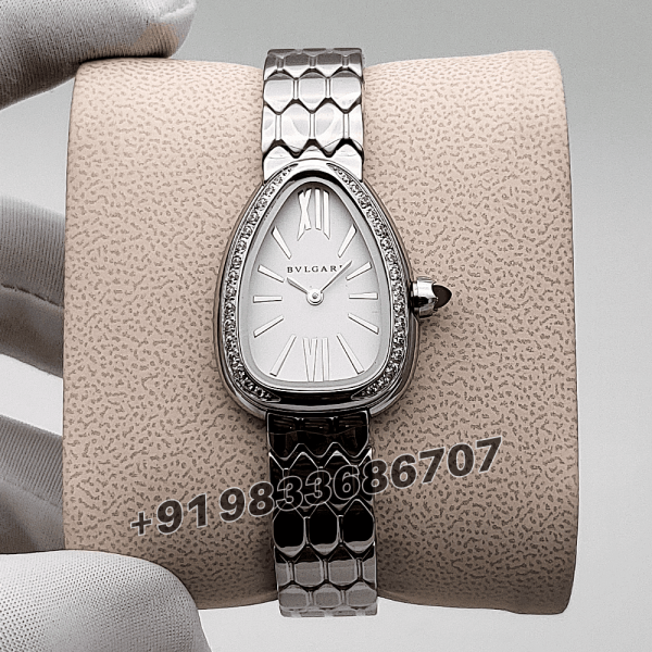 Bvlgari Serpenti Seduttori Stainless Steel Diamond Set White Dial High Quality Women’s Watch (4)