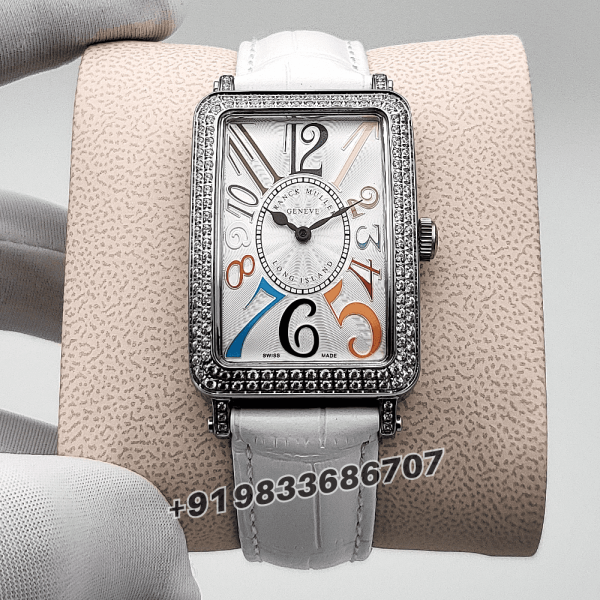 Franck Muller Long Island White Dial Leather Strap High Quality Women’s Watch (1)
